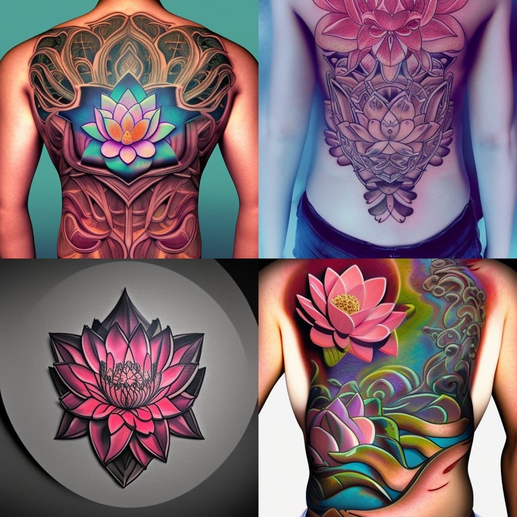 Ribs lotus flower tattoo