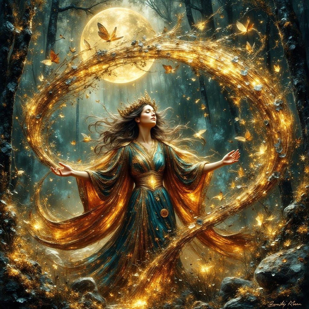 Elowen he traced a spiral in the air,
their voice low and reverent.  by @Lolly Dobs