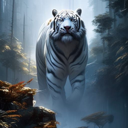 Tyrande Whisperwind WoW Elf Fantasy Girl White Tiger 4K Wallpaper 3976