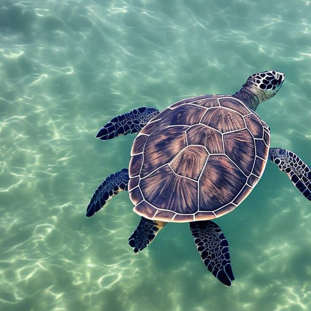 Sea turtle in water - AI Generated Artwork - NightCafe Creator