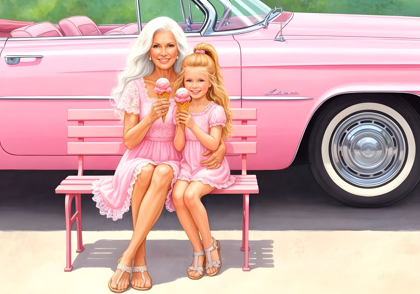 Never Too Old For a Convertible, Ice Cream, Grandchild - Pretty in Pink  by @Gary Murakami