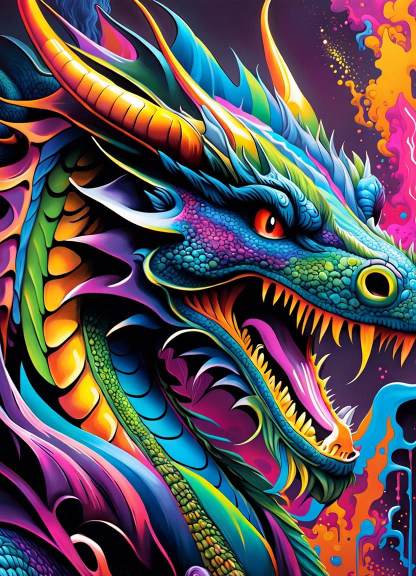 Painted Dragon 1 - AI Generated Artwork - NightCafe Creator