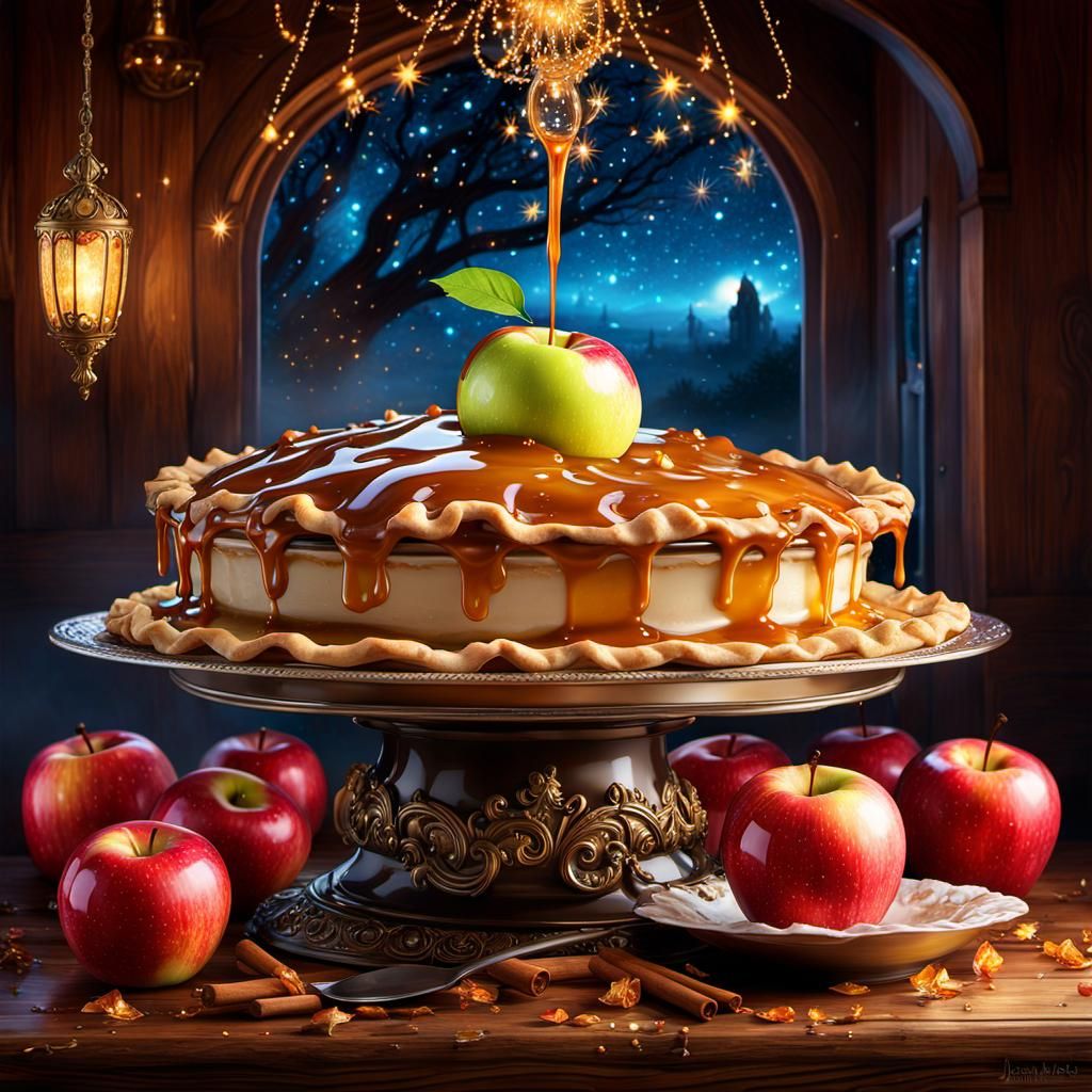 Apple pie with caramel  sauce  by @OneMich01
