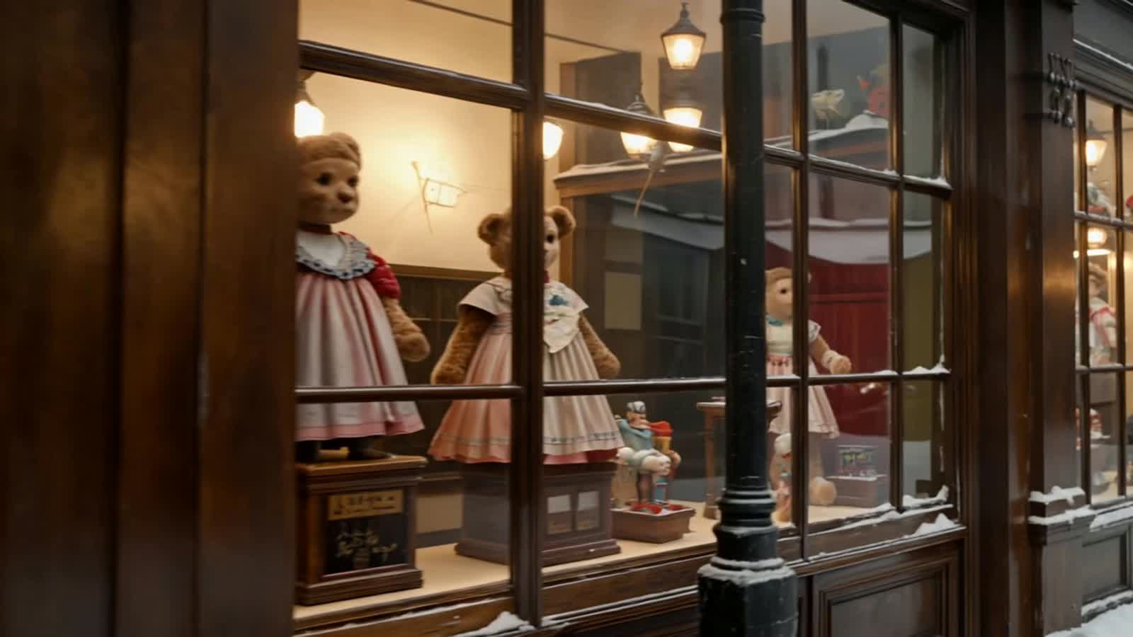 VICTORIAN era 1873,  City of London, Christmas, Shops,  

Chandeliers inside shops shining.

Road in the of street, eith...