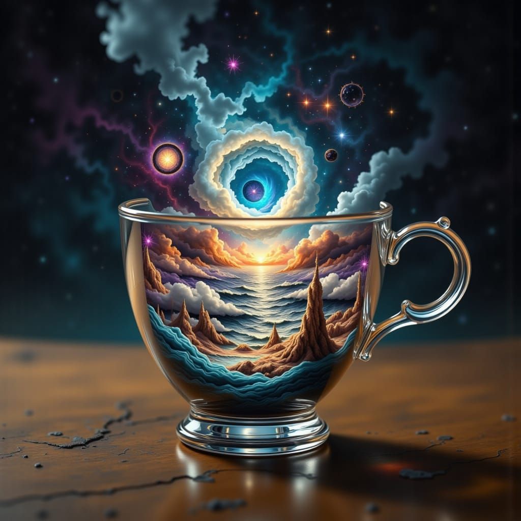 cosmic world in glass teacup <lora:ThingsInGlassCups:1.0> 