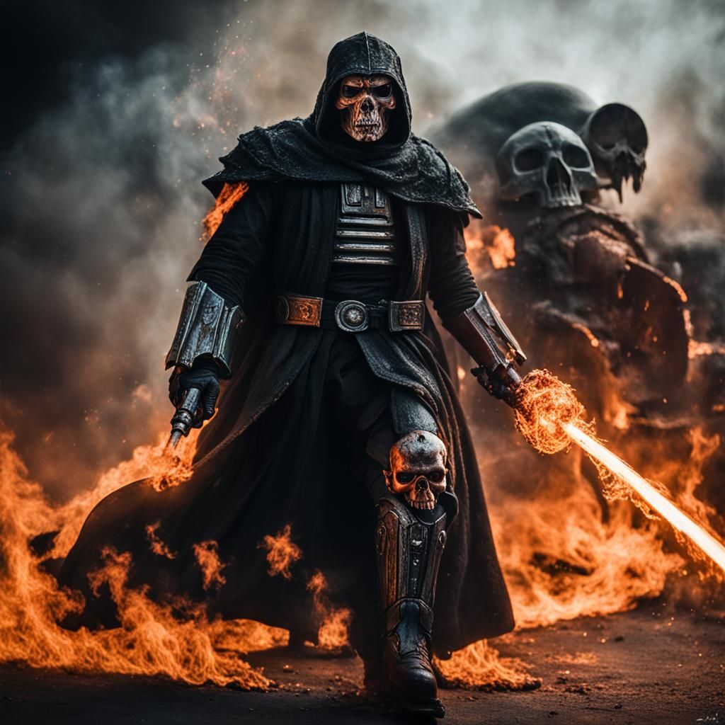 Darth vader as ghostrider