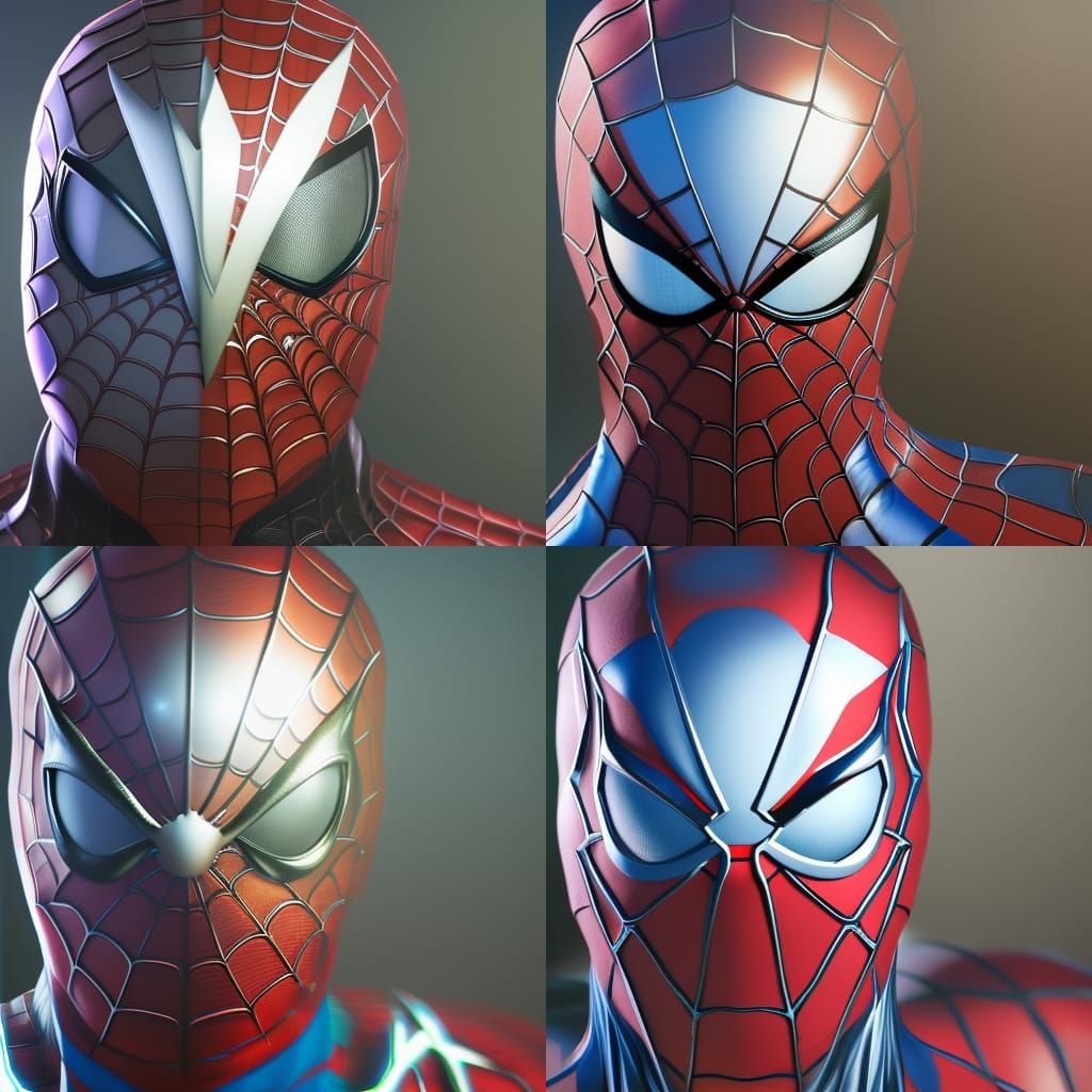 evil spiderman in a futuristic world portrait, 8k resolutiom...