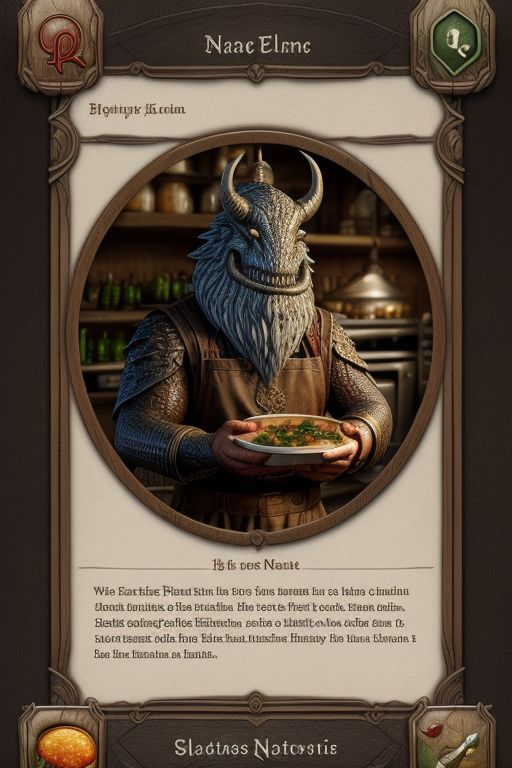 A Fantasy Card Game About Chefs, Food, And Monsters  -  Character Card