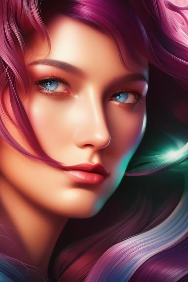 Galactic Woman Portrait in Anime Key Visual Style