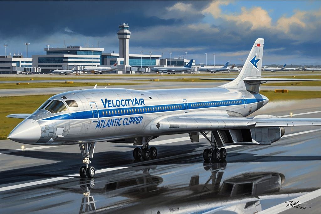 VelocityAir Atlantic Clipper SST (fictional Mach 2.5+ airlin...