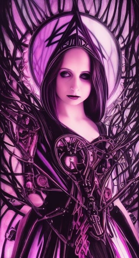 portrait of beautiful cute goth maiden Sarah Michelle Gellar with crown ...