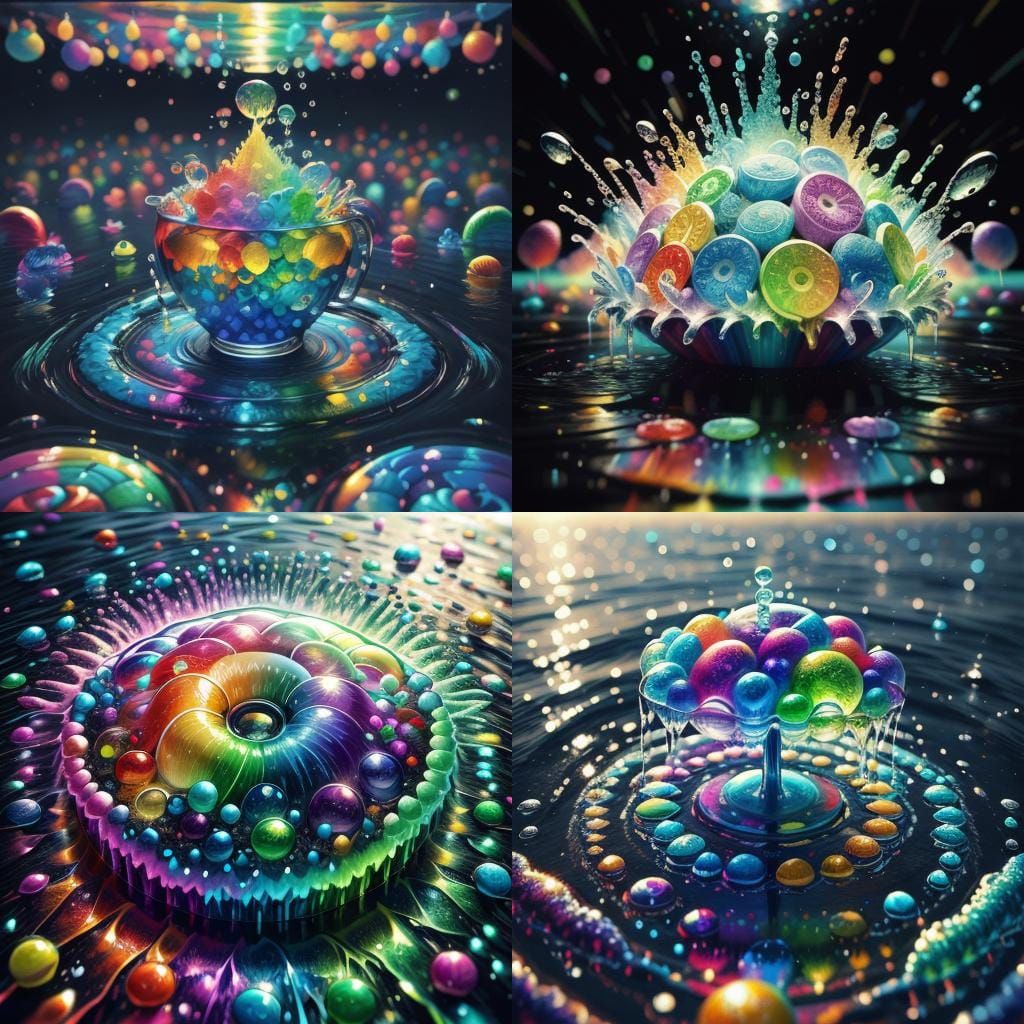 Water made of rainbow <lora:Suno:1.0>
