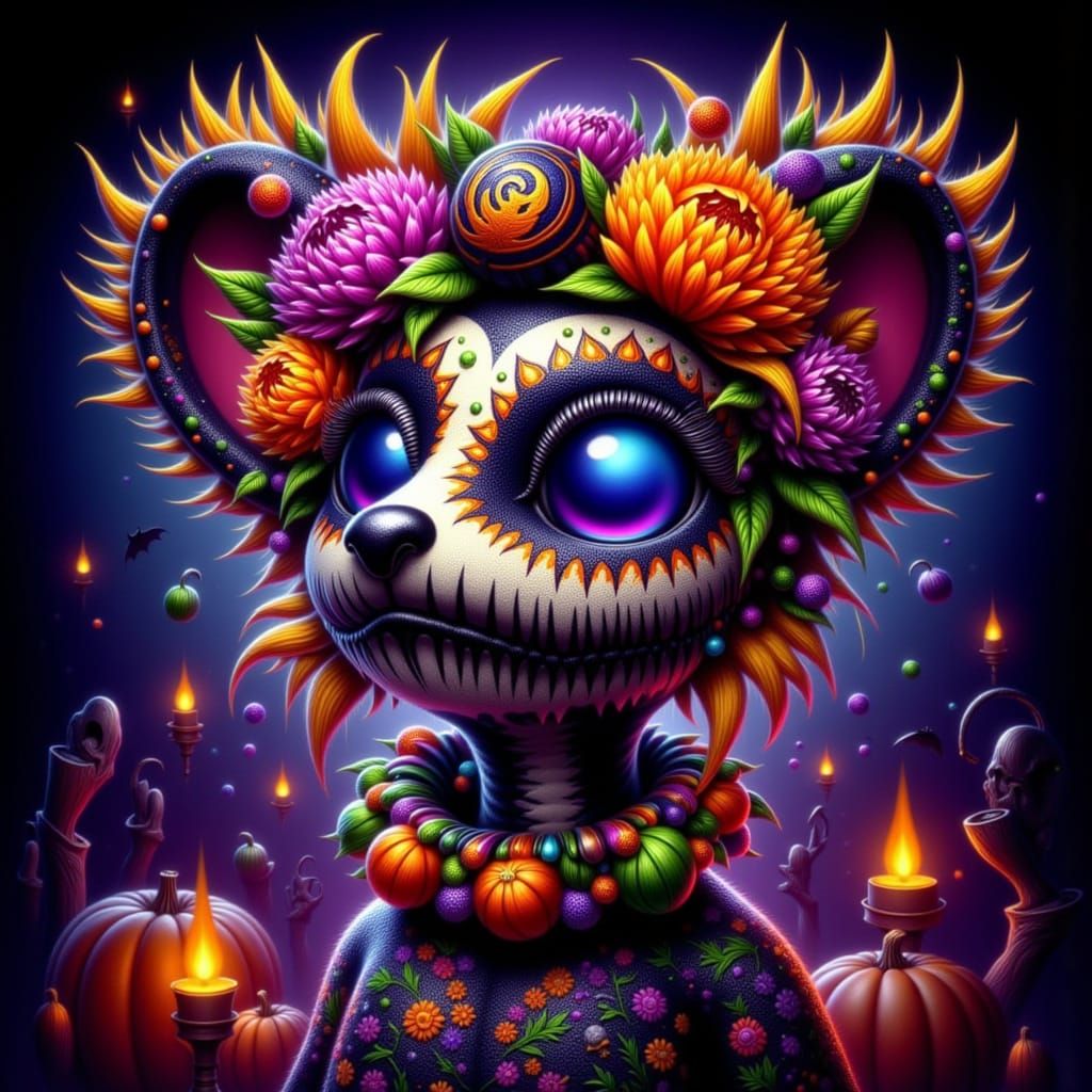 Halloween Day of the Dead Creature Hybrids <lora:HallowFalls:1.0>