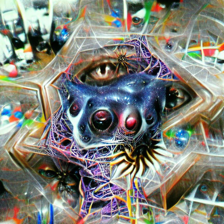 Galdrux is the spider-eye of the anticosm. He sits in his chaos web on the edge of the universe. Cosmic Horror psychedel...