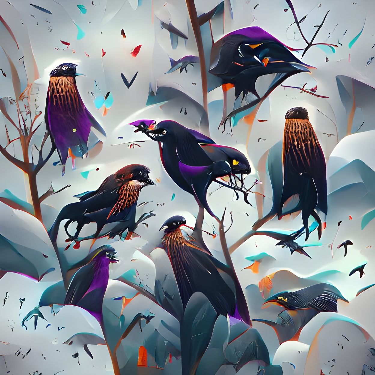 The ravens by Mariana North - AI Generated Artwork - NightCafe Creator