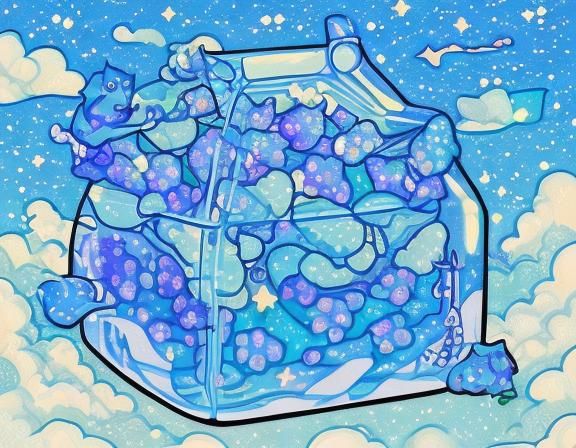 <lora:Lofi kawaii RBT v7:1.0> Cat made of stars and clouds lying in flowers, kawaii, lofi