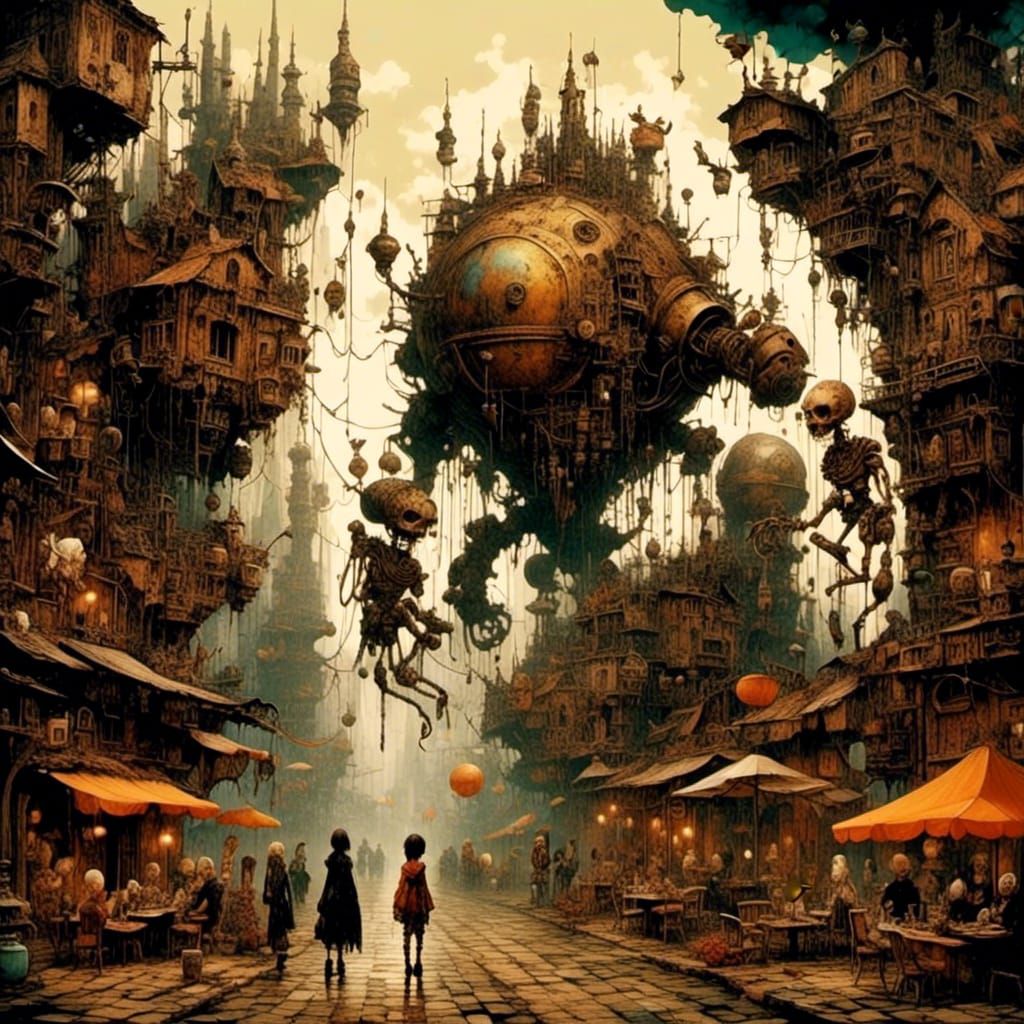 Amidst a futuristic metropolis
