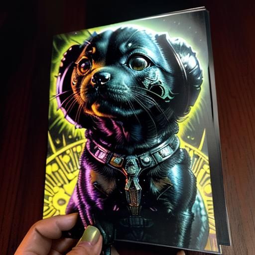 Cute alien puppies playing hyperdetailed intricately detaile...