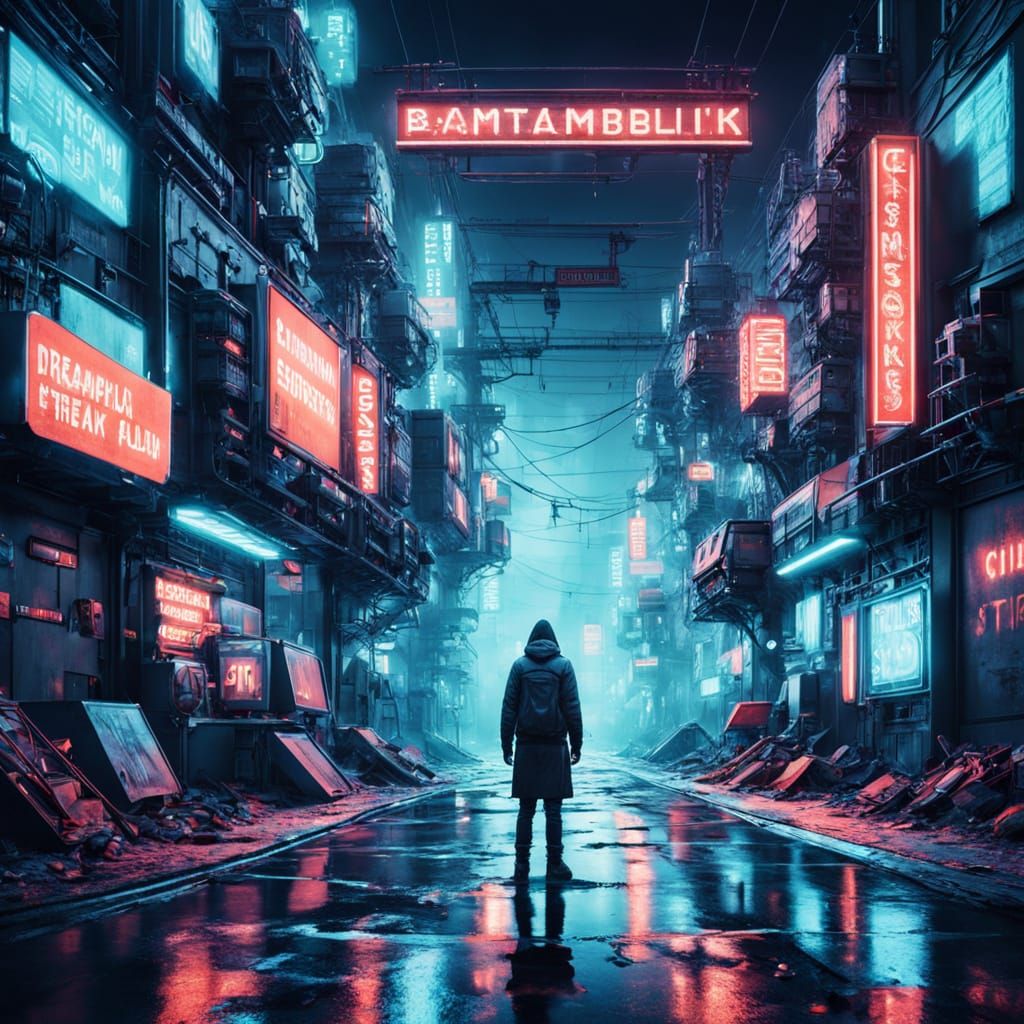 Surreal Cityscape in Dark Futurism Style