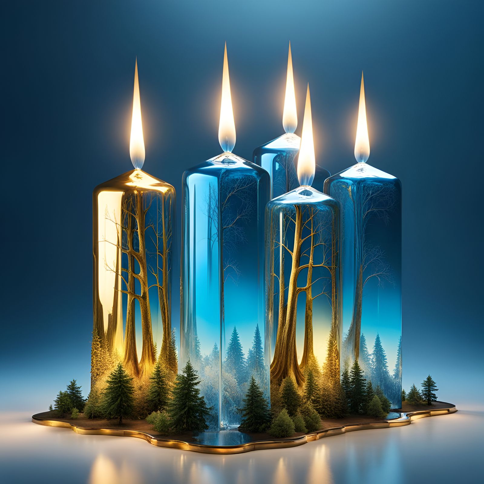 Candle Trees - AI Generated Artwork - NightCafe Creator