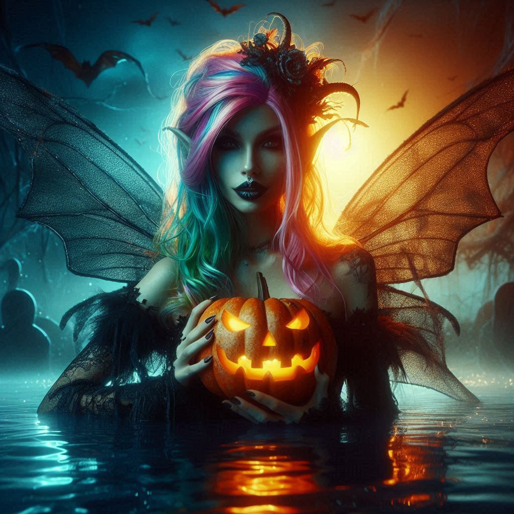 Fairy with pumpkin