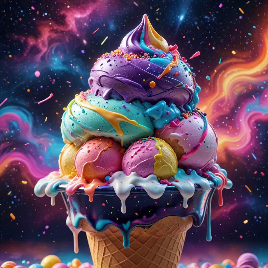 Cosmic ice cream sundae   by @Arisiin
