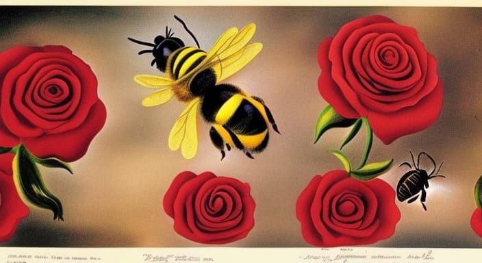 enjoy lots & lots of bees
red roses  bees

 surealist  salva...