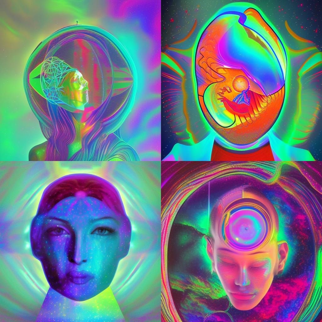 8k resolution holographic astral cosmic illustration mixed m...