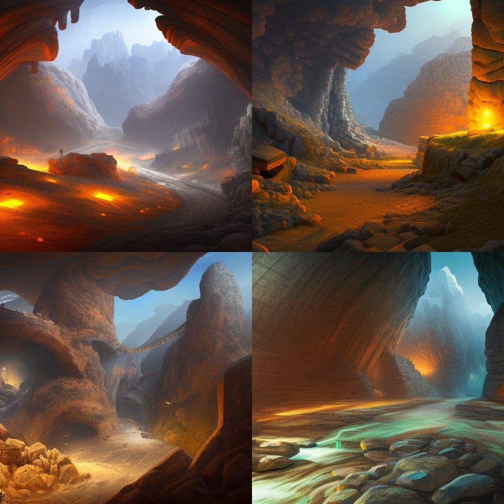 Pickax, mining, rock tunnel