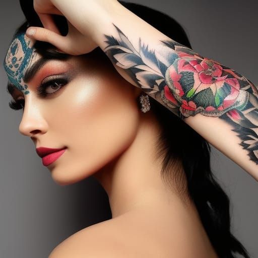 Beautiful gorgeous tattooed goddess Insanely HyperRealistic ...