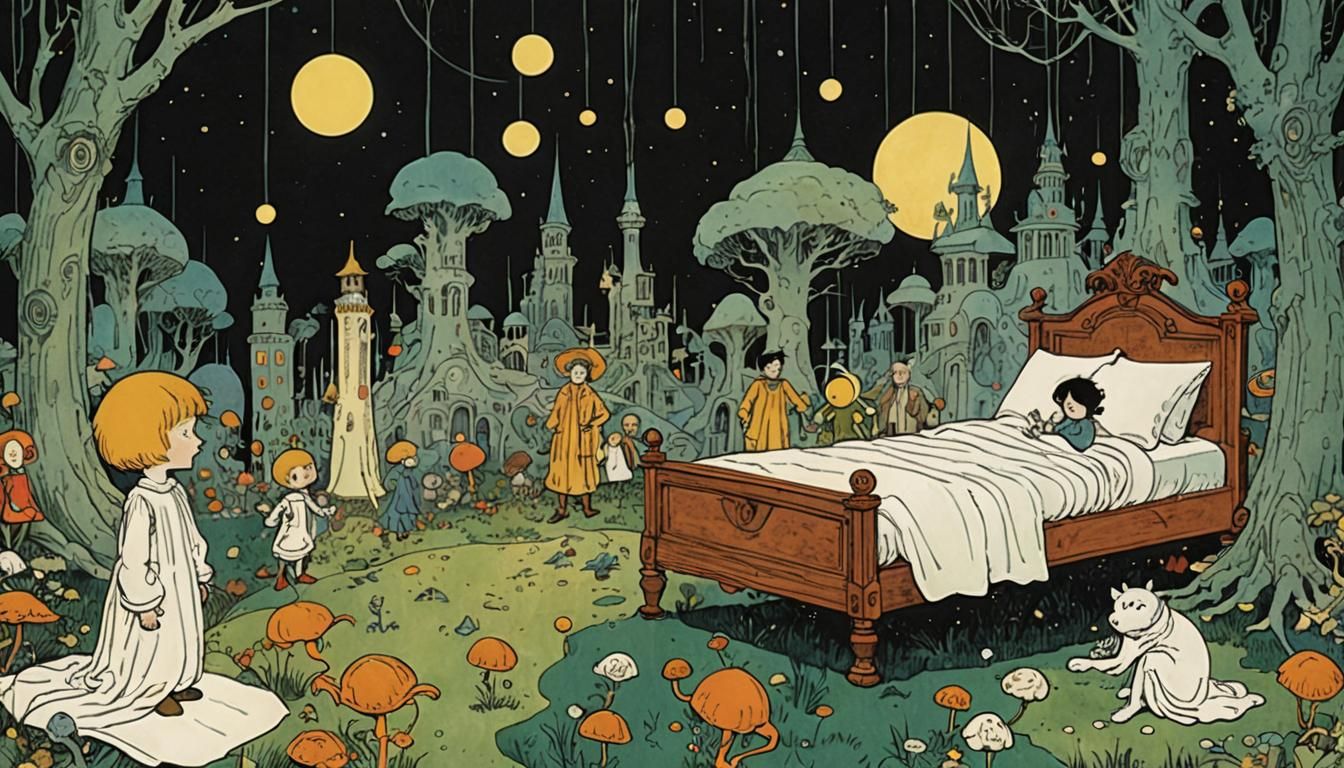 A nightmare by little Nemo in Wonderland poster by (Winsor McCay:1.4)