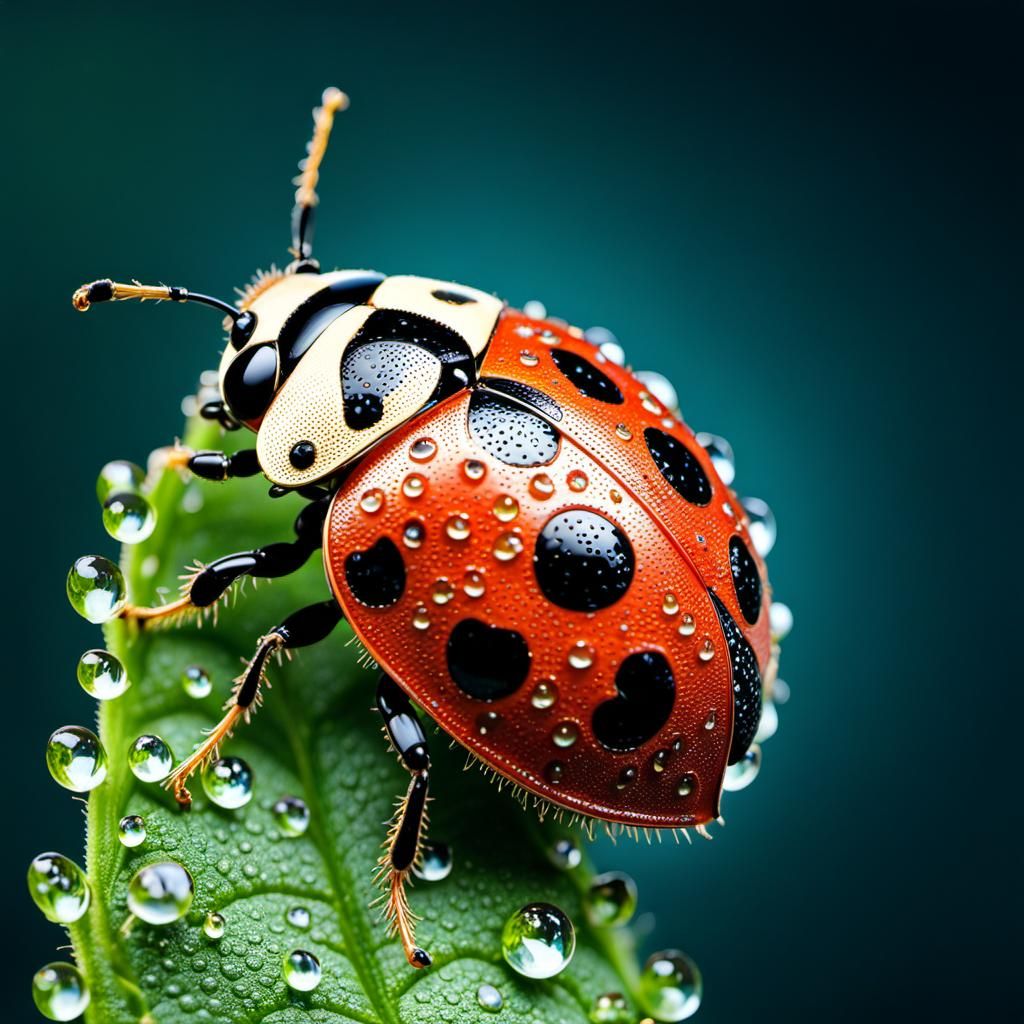 Dew Drops On A Ladybug Ai Generated Artwork Nightcafe Creator