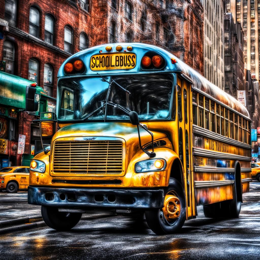 New York Schoolbus - AI Generated Artwork - NightCafe Creator