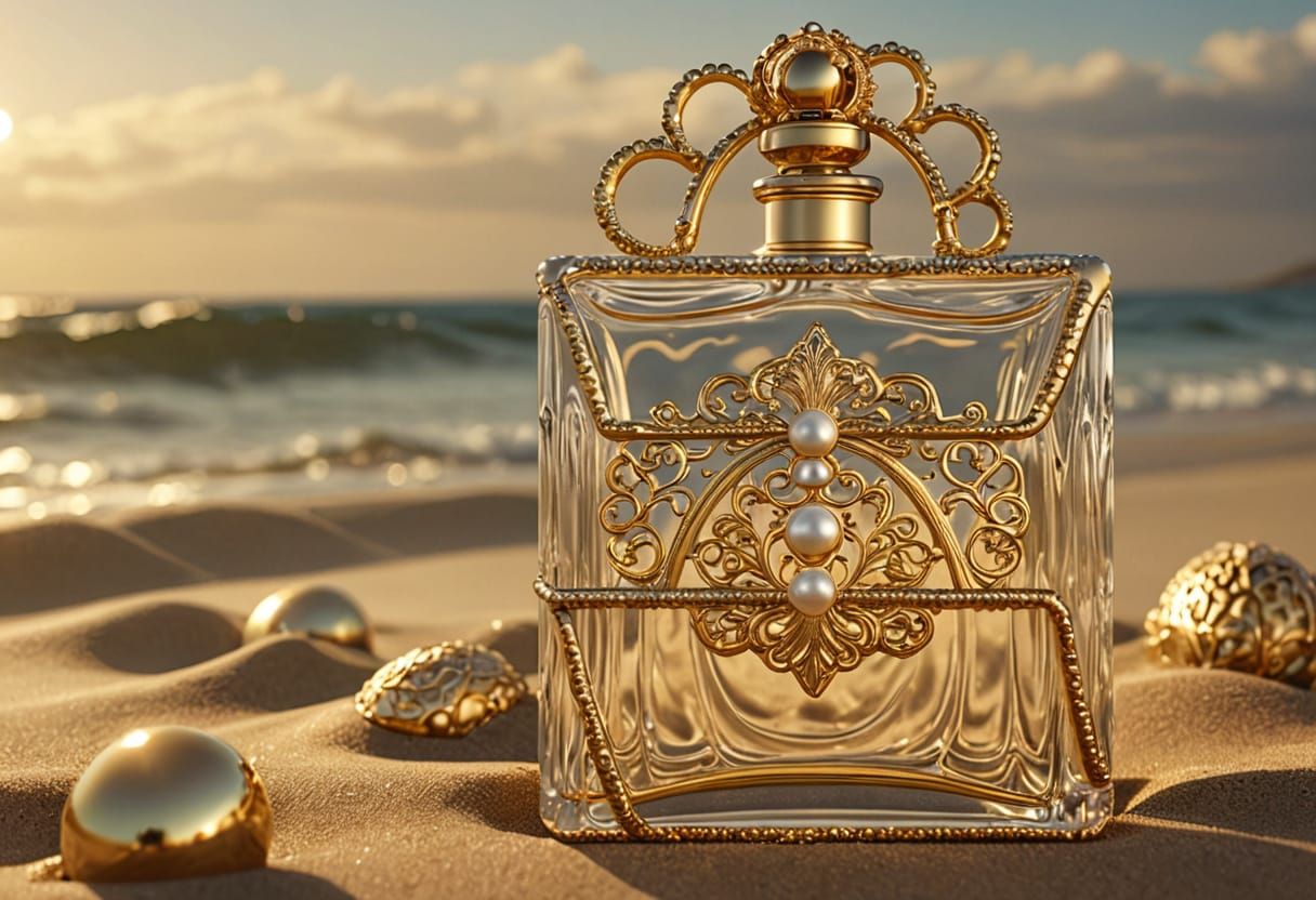 gold perfume bottle 
