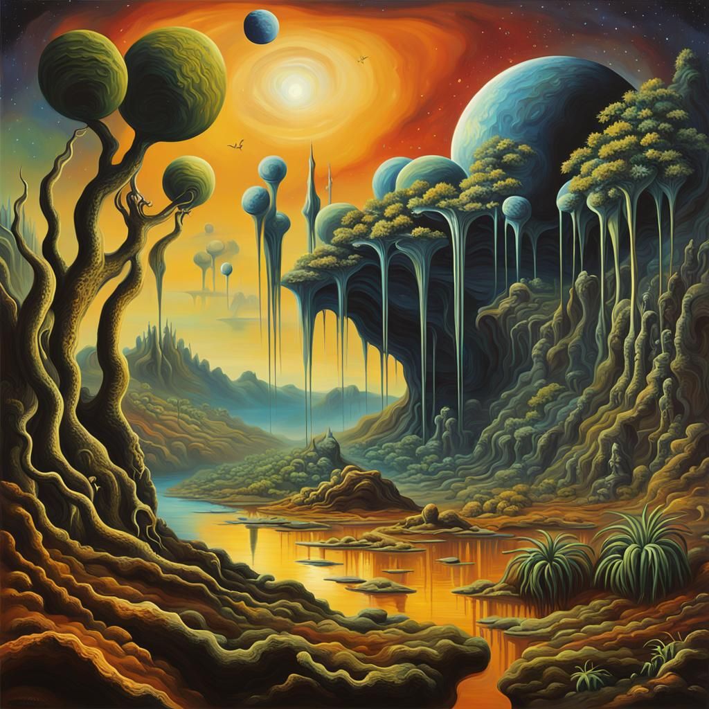 Epic, high definition, alien jungle on an alien planet where...