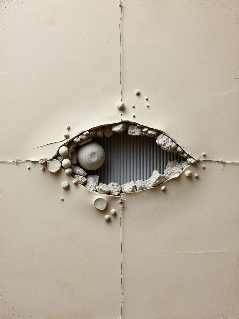 Surrealist Assemblage with Corrugated Paper and Wire