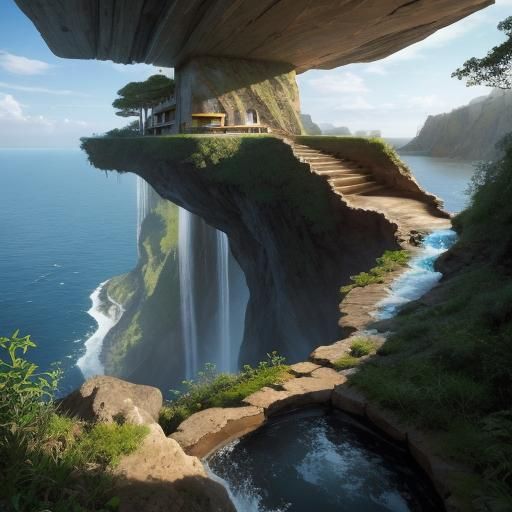 A stunning scene of an incredible impossible architecturally...