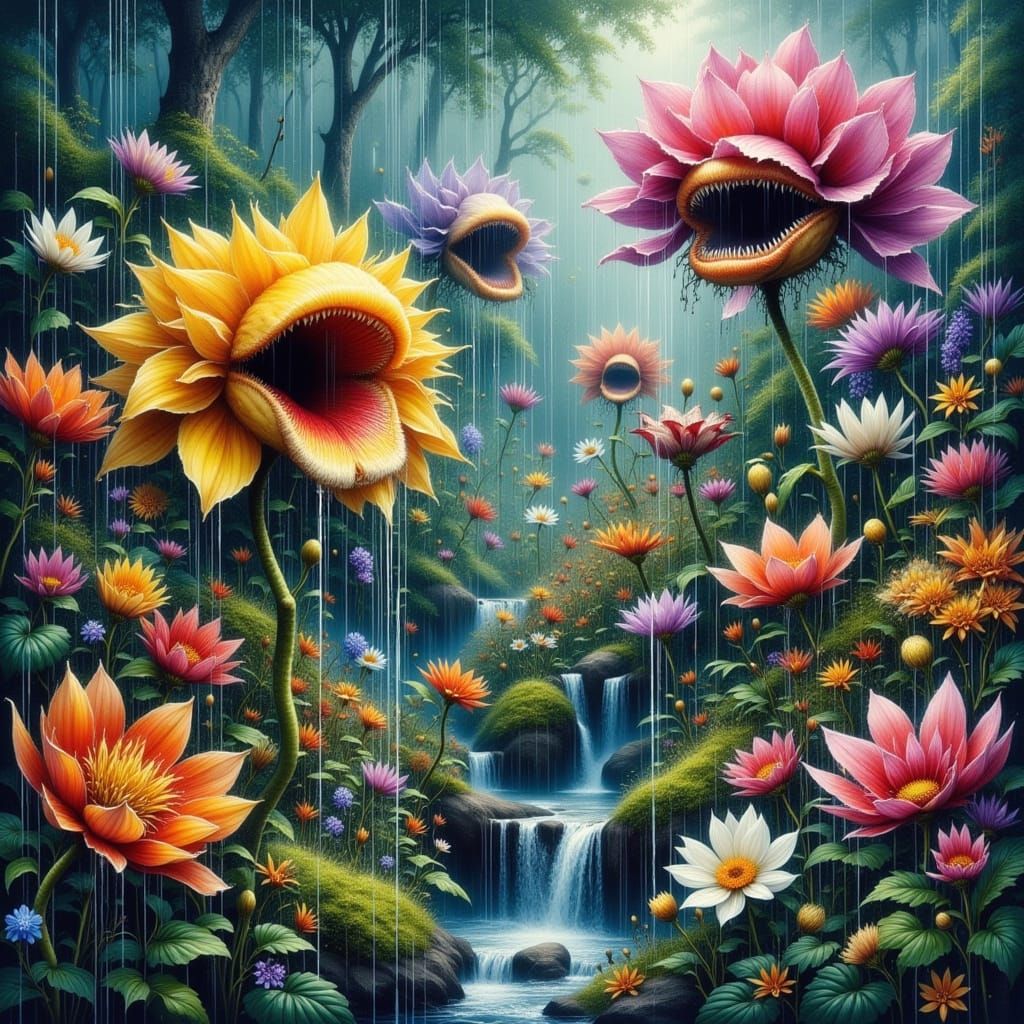 <lora:SuperHyperrealismFlx:1.0> <lora:Akimora:1.0> <lora:Ink Poet:1.0> <lora:Morbid:1.0> In a beautiful
forest, ...  by @hdw1948