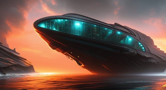 Future Submarine Parking - Ai Generated Artwork - Nightcafe Creator