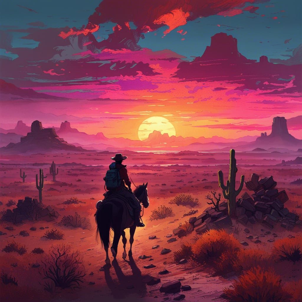 Lone Riding - AI Generated Artwork - NightCafe Creator