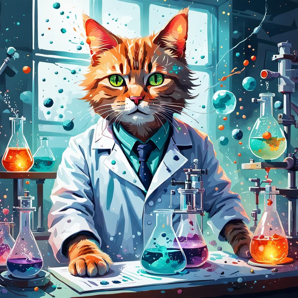 feline scientist - AI Generated Artwork - NightCafe Creator