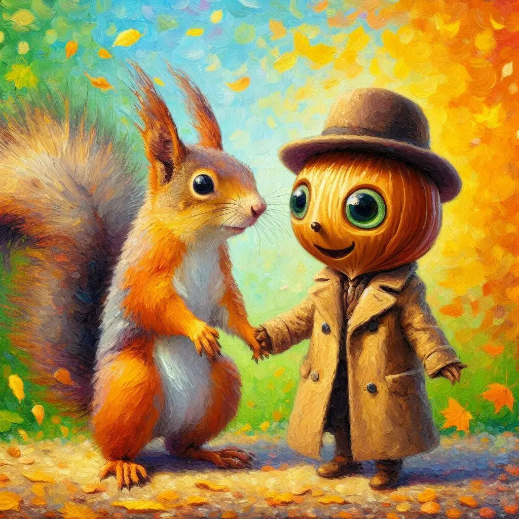 Miss Squirrel and Mr. Hazelnut!