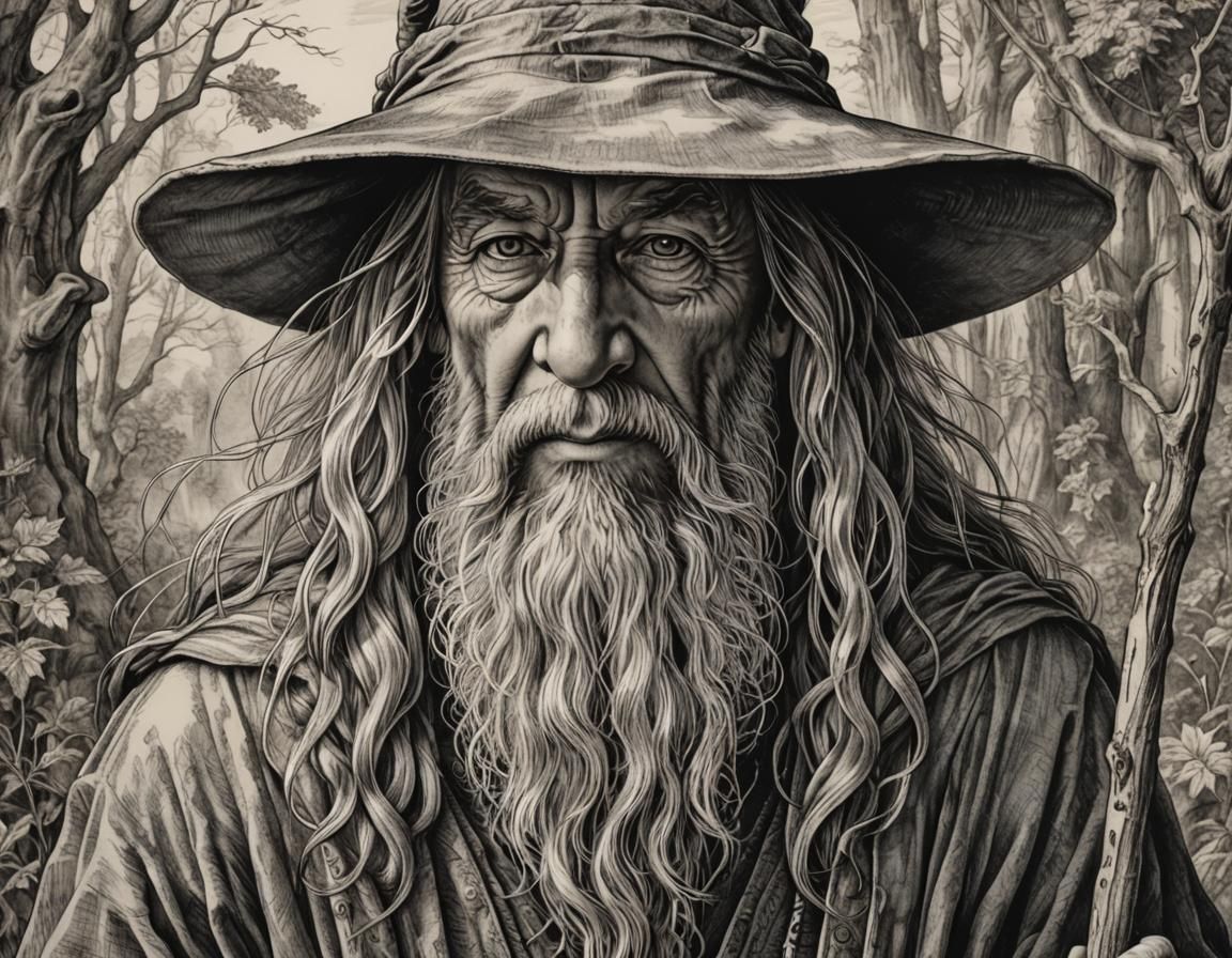 Woodcut Gandalf  by @Chance