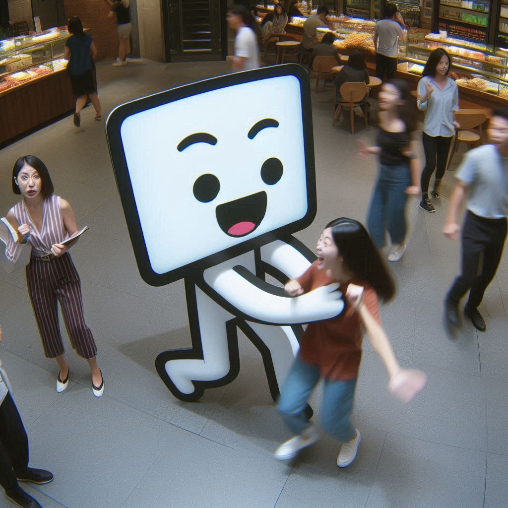 Two Dimensional Guy getting a little too handsy