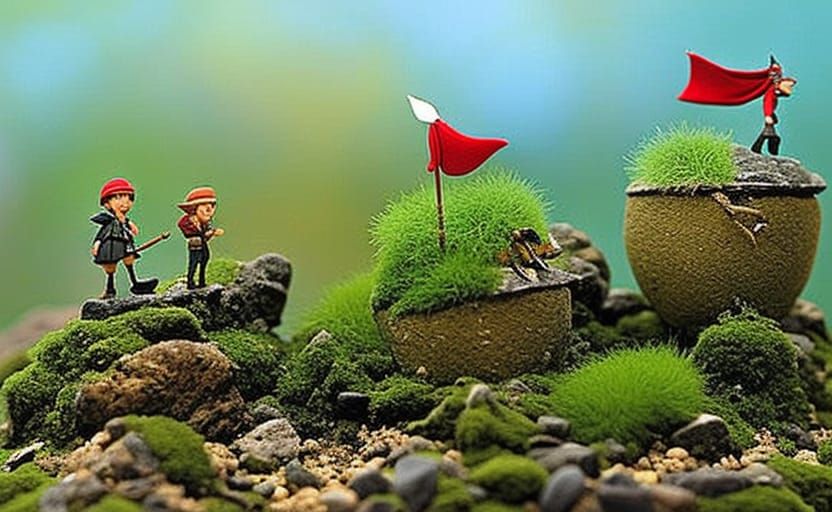 Tiny desert village in a small terrarium with little cactus!...