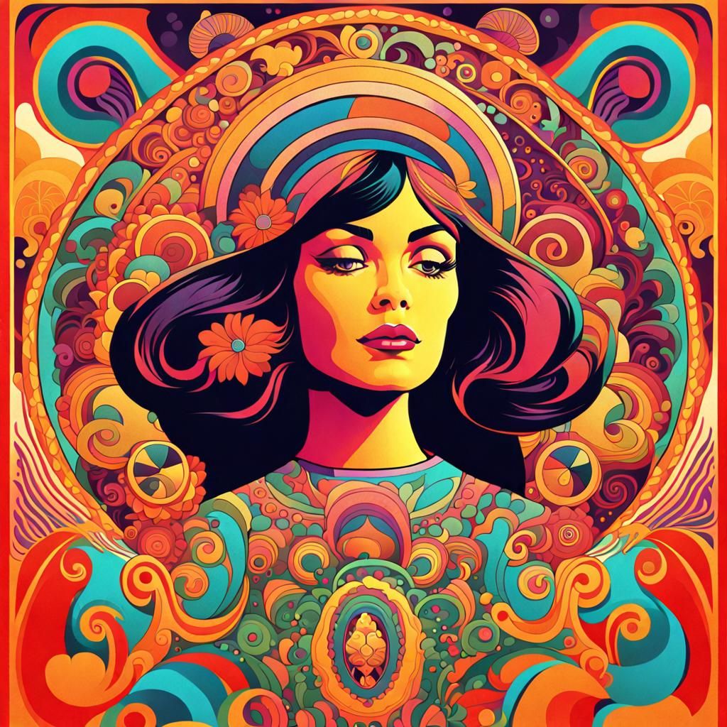 Retro 60s Poster 🧡🌼🌸💜