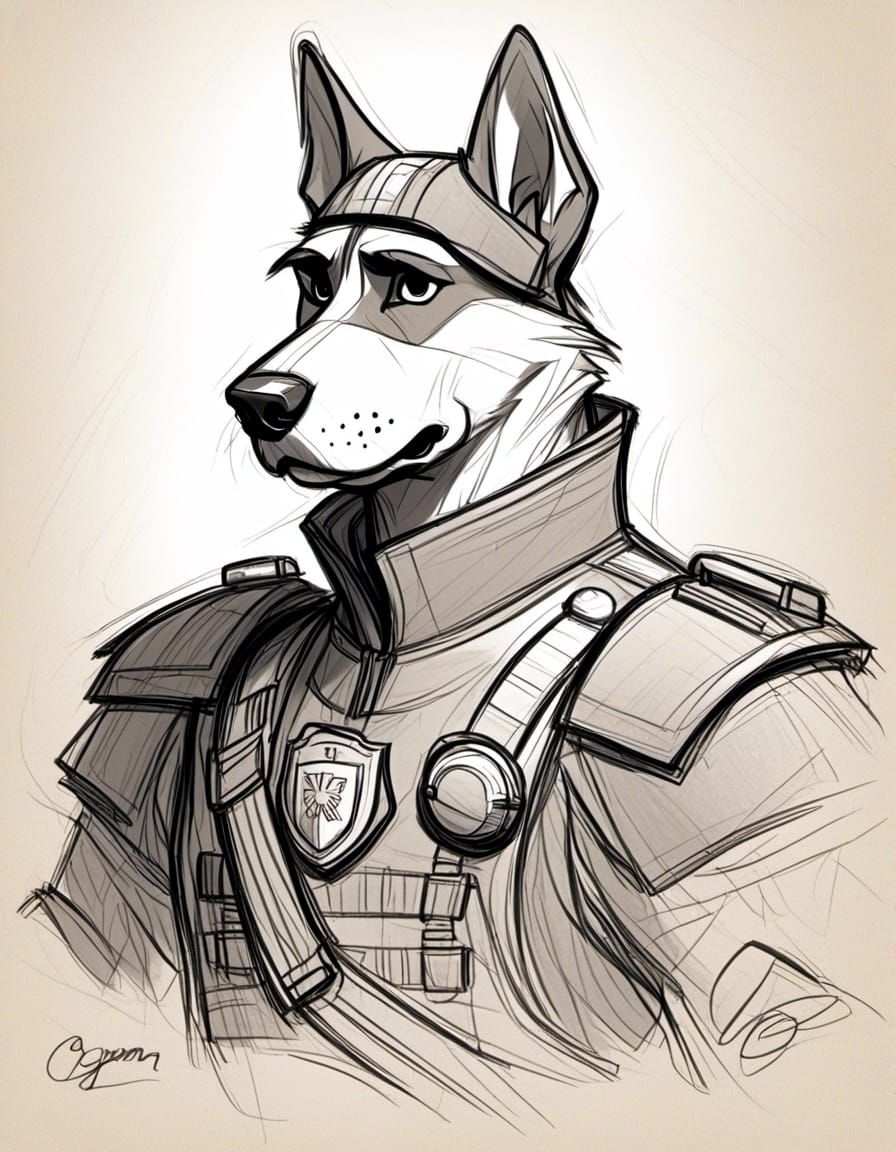 <lora:DISNEY STYLE:1.0> Germen Shepard soldier