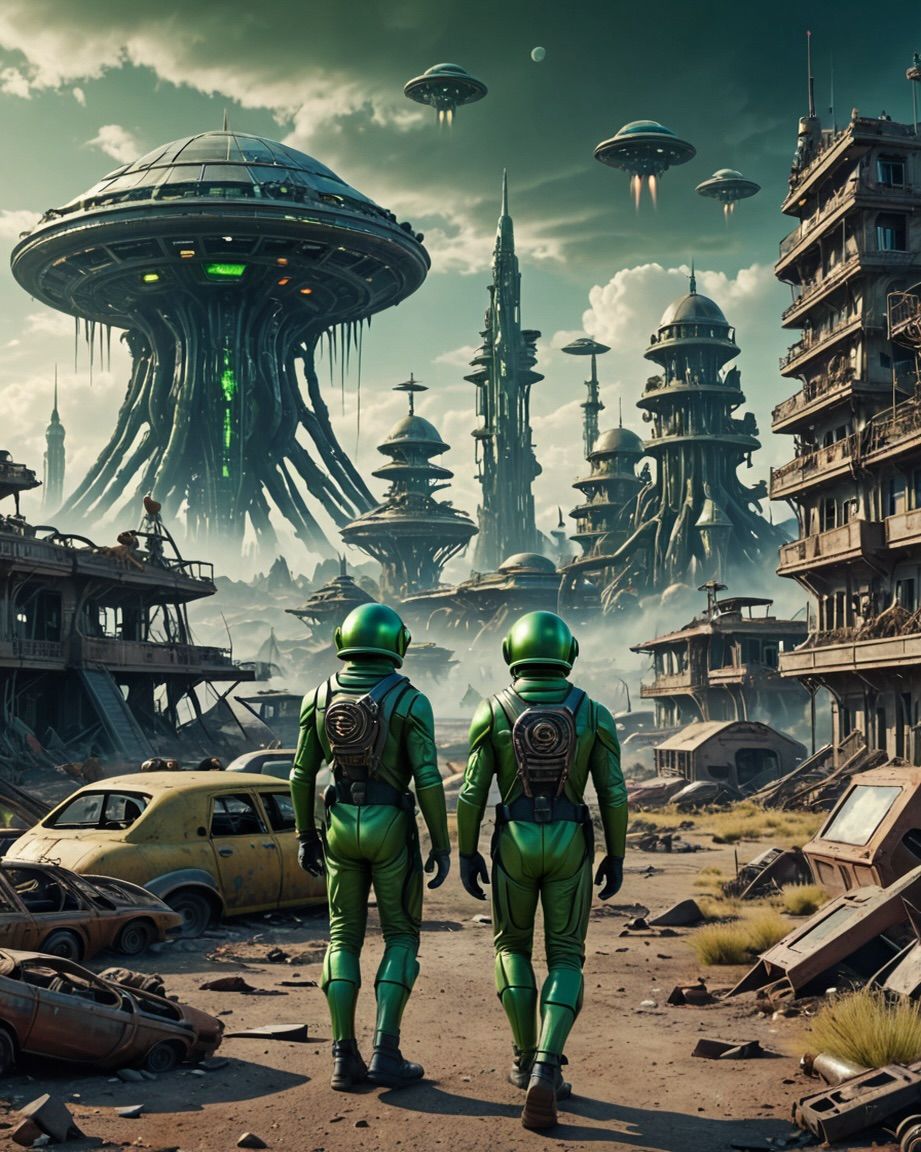 1960s sci-fi scene, battlefield II.