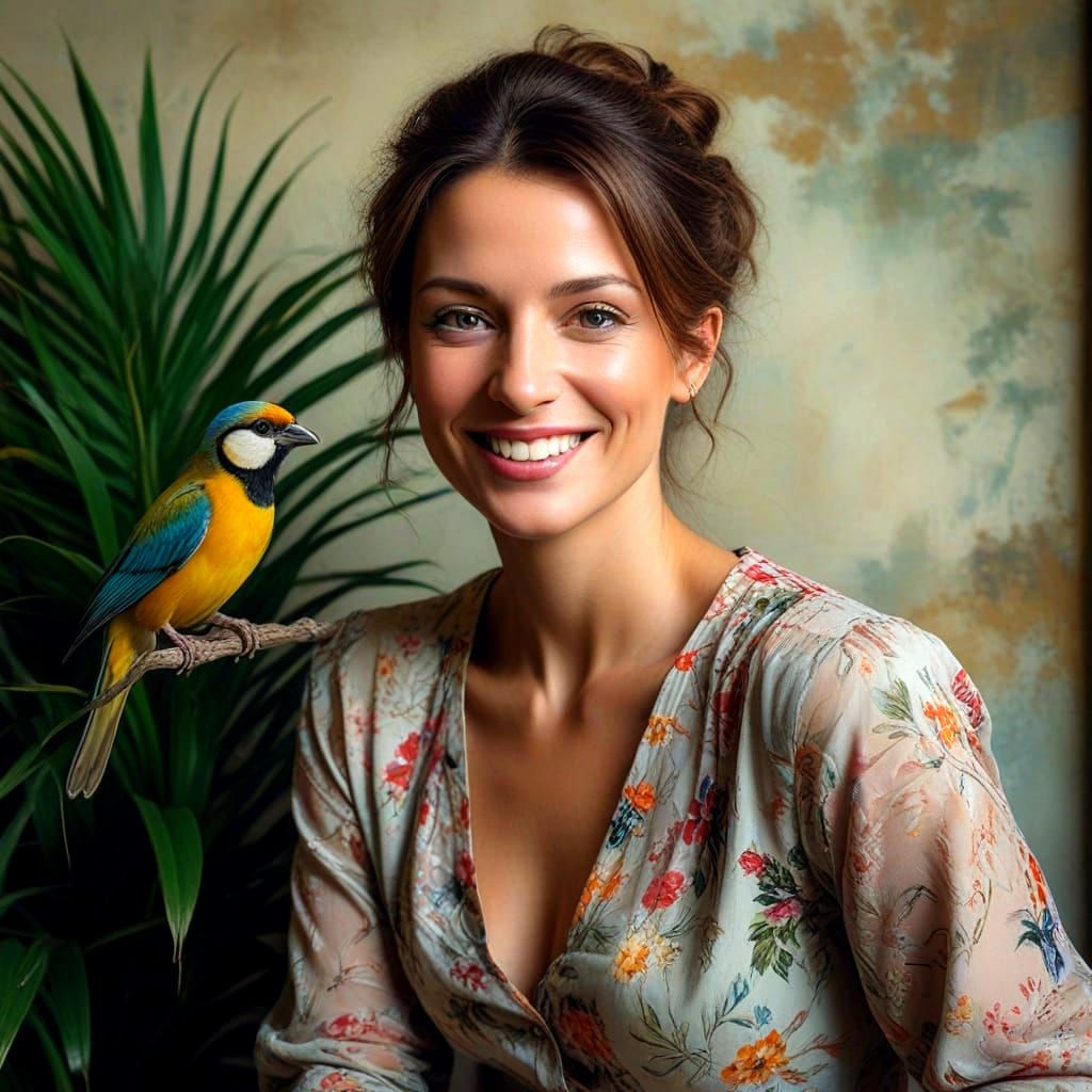 Elegant Lady in Dreamlike Surroundings