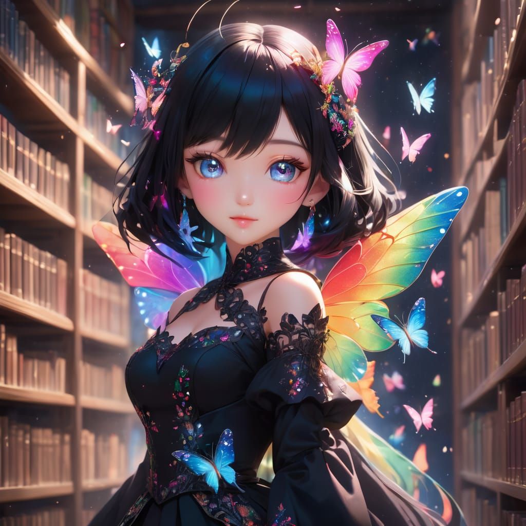 Moon and butterflies